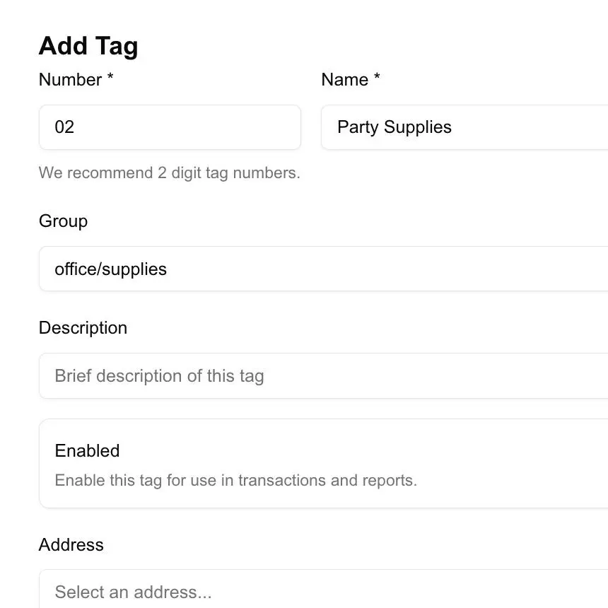accounting software tags
