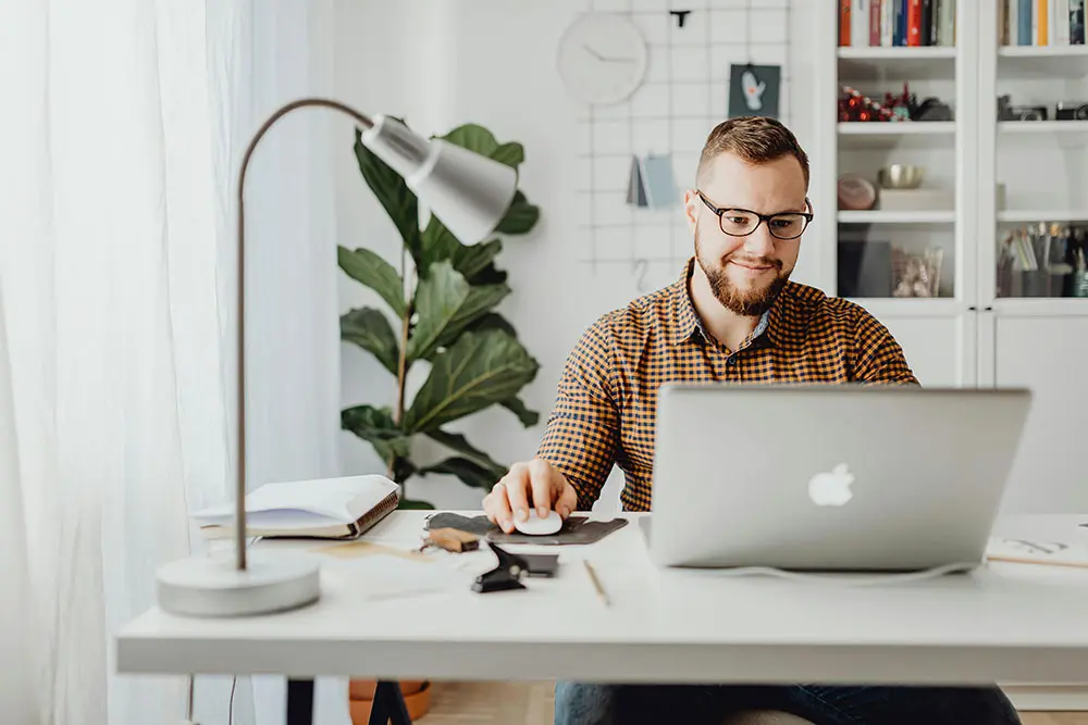small business owner at desk