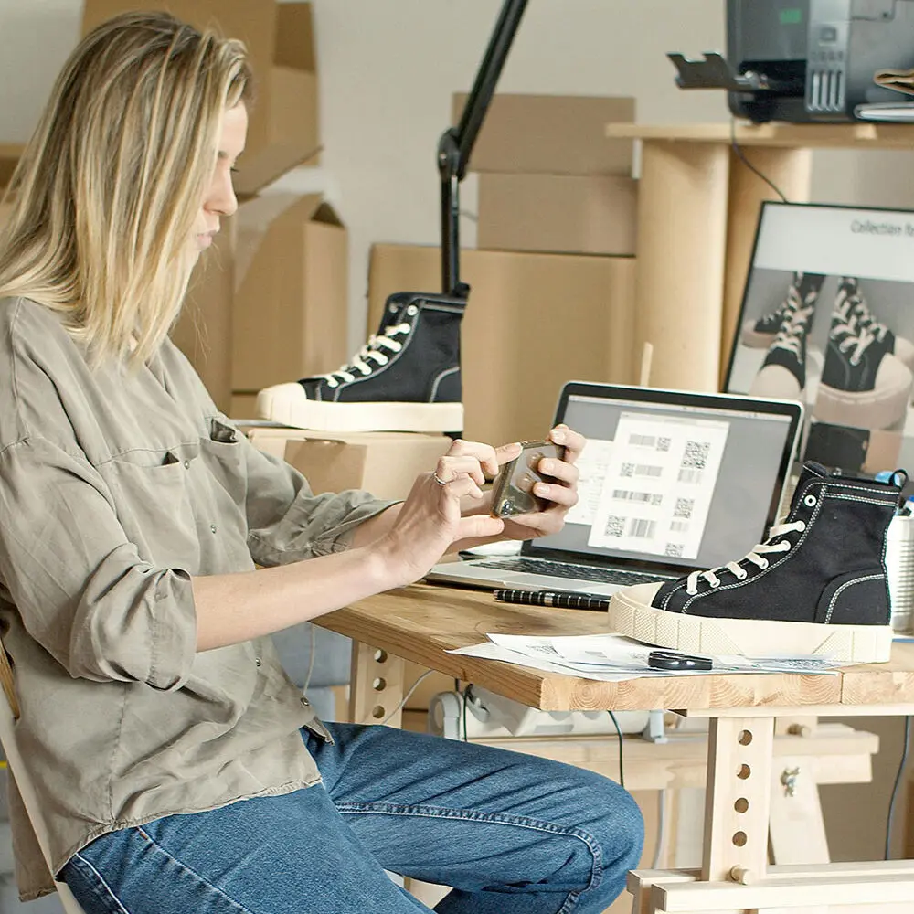 small business owner taking inventory