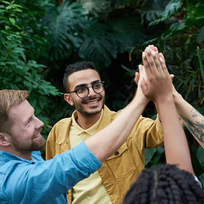 employees celebrating