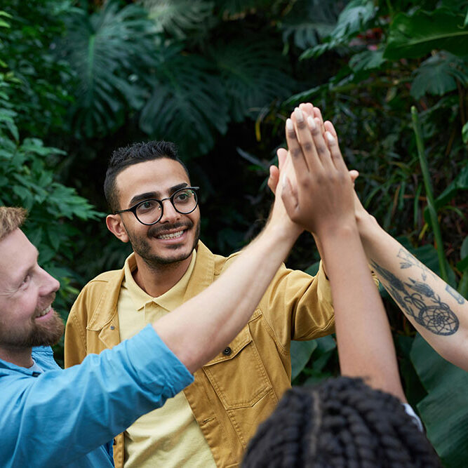 employees celebrating