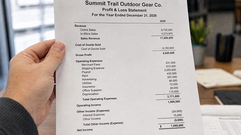 profit and loss statement template